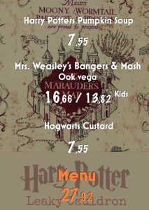 Harry Potter menu